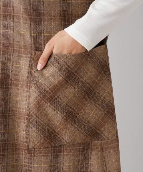 Leilian PLUS HOUSE / レリアンプラスハウス ロング・マキシ丈ワンピース | チェック柄ミディワンピース | 詳細12