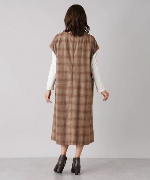 Leilian PLUS HOUSE / レリアンプラスハウス ロング・マキシ丈ワンピース | チェック柄ミディワンピース | 詳細5