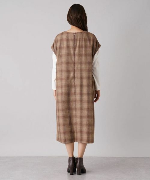 Leilian PLUS HOUSE / レリアンプラスハウス ロング・マキシ丈ワンピース | チェック柄ミディワンピース | 詳細8