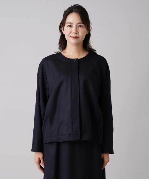 Leilian PLUS HOUSE / レリアンプラスハウス テーラードジャケット | 【セットアップ対応商品】比翼ノーカラージャケット【my perfect wardrobe】 | 詳細4