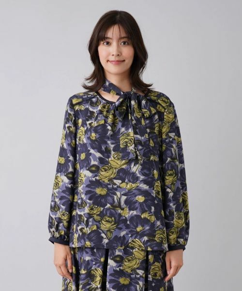 Leilian PLUS HOUSE / レリアンプラスハウス シャツ・ブラウス | スカーフタイフラワープリントブラウス | 詳細4
