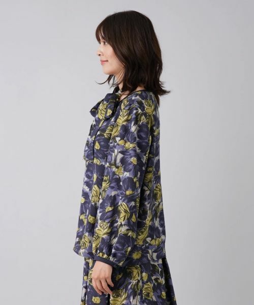 Leilian PLUS HOUSE / レリアンプラスハウス シャツ・ブラウス | スカーフタイフラワープリントブラウス | 詳細5