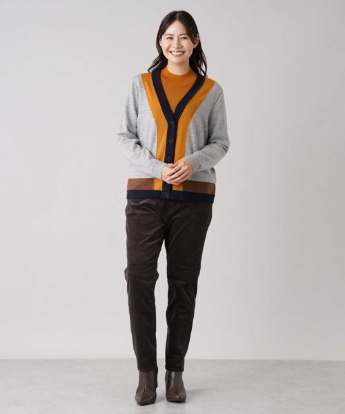 Leilian PLUS HOUSE / レリアンプラスハウス カーディガン・ボレロ | 配色Vネックニットカーディガン | 詳細11