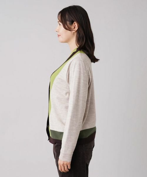 Leilian PLUS HOUSE / レリアンプラスハウス カーディガン・ボレロ | 配色Vネックニットカーディガン | 詳細5