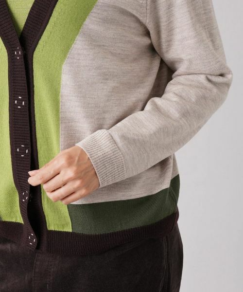 Leilian PLUS HOUSE / レリアンプラスハウス カーディガン・ボレロ | 配色Vネックニットカーディガン | 詳細9
