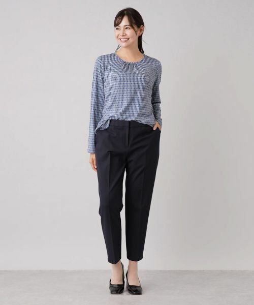 Leilian PLUS HOUSE / レリアンプラスハウス カットソー | 幾何学柄プリントタックブラウス | 詳細11