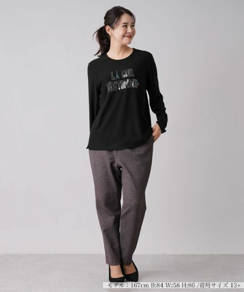 Leilian PLUS HOUSE / レリアンプラスハウス カットソー | スパンコール刺繍カットソー | 詳細1