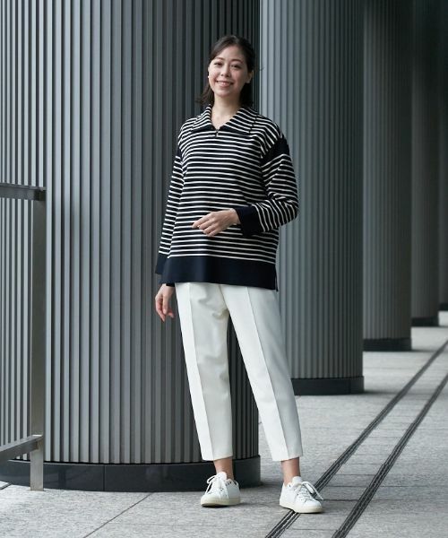 Leilian PLUS HOUSE / レリアンプラスハウス ニット・セーター | ボーダービッグカラーニット | 詳細11