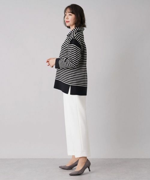 Leilian PLUS HOUSE / レリアンプラスハウス ニット・セーター | ボーダービッグカラーニット | 詳細2