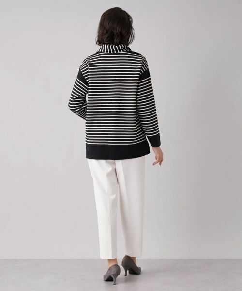 Leilian PLUS HOUSE / レリアンプラスハウス ニット・セーター | ボーダービッグカラーニット | 詳細3