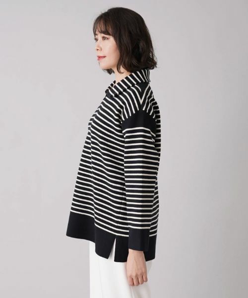 Leilian PLUS HOUSE / レリアンプラスハウス ニット・セーター | ボーダービッグカラーニット | 詳細5