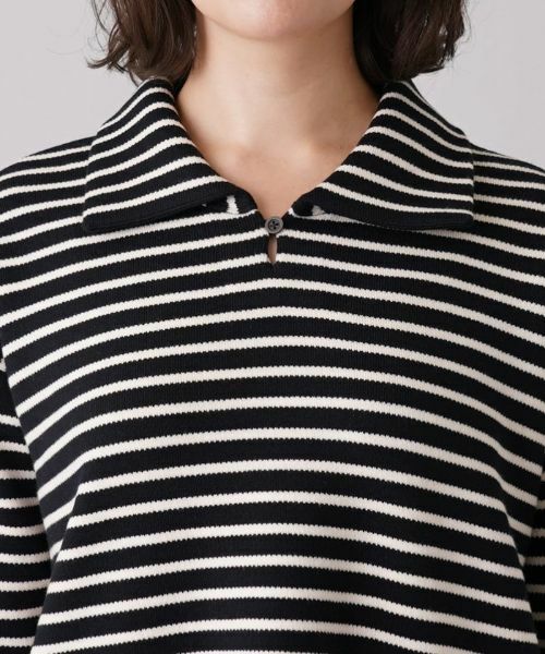 Leilian PLUS HOUSE / レリアンプラスハウス ニット・セーター | ボーダービッグカラーニット | 詳細7