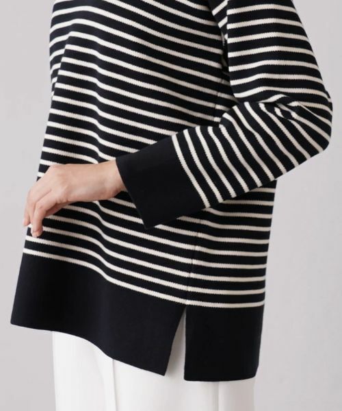 Leilian PLUS HOUSE / レリアンプラスハウス ニット・セーター | ボーダービッグカラーニット | 詳細9
