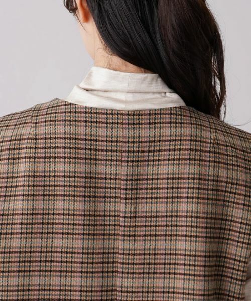 Leilian PLUS HOUSE / レリアンプラスハウス テーラードジャケット | チェック柄キーネックロングベスト | 詳細8