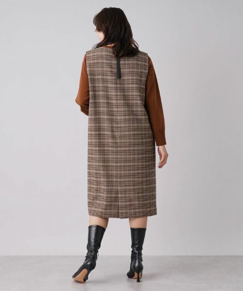 Leilian PLUS HOUSE / レリアンプラスハウス ロング・マキシ丈ワンピース | チェック柄ジャンパースカート | 詳細3