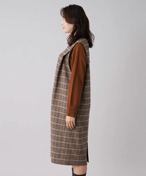 Leilian PLUS HOUSE / レリアンプラスハウス ロング・マキシ丈ワンピース | チェック柄ジャンパースカート | 詳細5