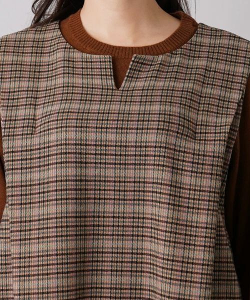 Leilian PLUS HOUSE / レリアンプラスハウス ロング・マキシ丈ワンピース | チェック柄ジャンパースカート | 詳細7