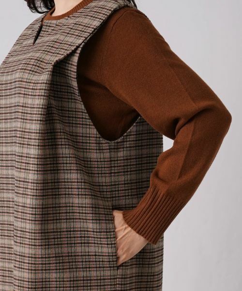 Leilian PLUS HOUSE / レリアンプラスハウス ロング・マキシ丈ワンピース | チェック柄ジャンパースカート | 詳細9