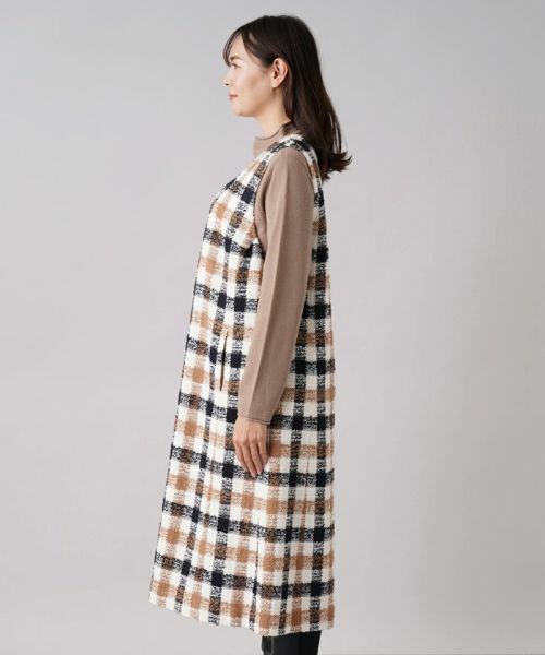 Leilian PLUS HOUSE / レリアンプラスハウス ロング・マキシ丈ワンピース | チェック柄ジャンパースカート | 詳細5
