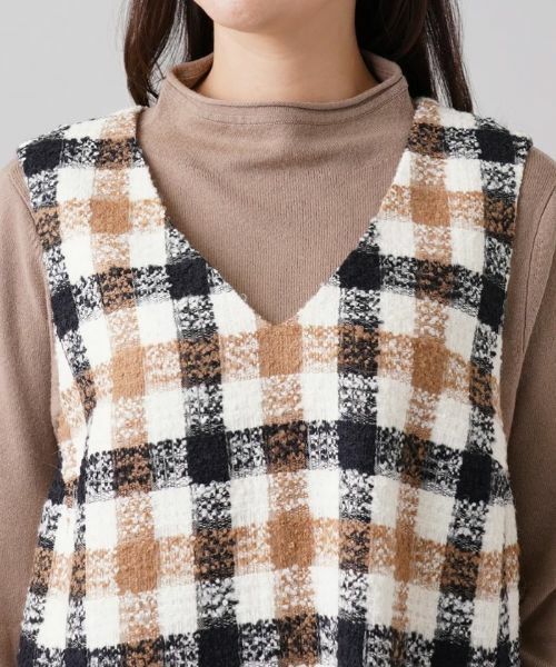 Leilian PLUS HOUSE / レリアンプラスハウス ロング・マキシ丈ワンピース | チェック柄ジャンパースカート | 詳細7