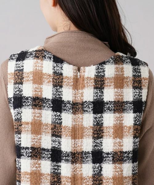 Leilian PLUS HOUSE / レリアンプラスハウス ロング・マキシ丈ワンピース | チェック柄ジャンパースカート | 詳細8