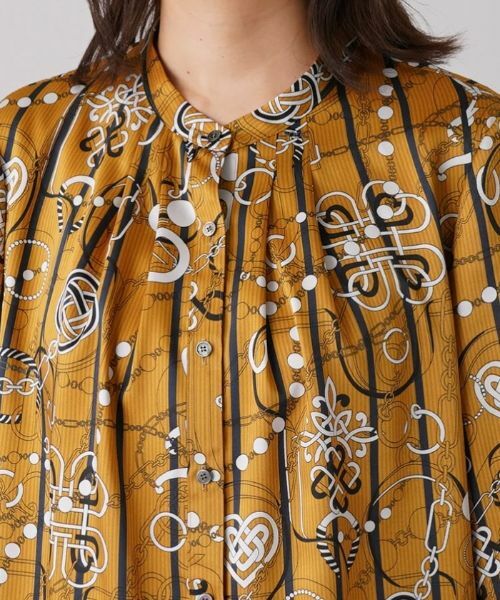 Leilian PLUS HOUSE / レリアンプラスハウス シャツ・ブラウス | 総柄プリントバンドカラーブラウス【ROCHAS Premiere】【RATTI】 | 詳細10