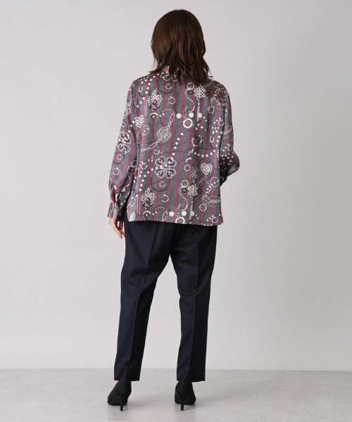 Leilian PLUS HOUSE / レリアンプラスハウス シャツ・ブラウス | 総柄プリントバンドカラーブラウス【ROCHAS Premiere】【RATTI】 | 詳細3