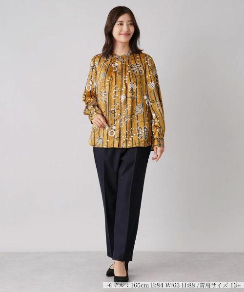 Leilian PLUS HOUSE / レリアンプラスハウス シャツ・ブラウス | 総柄プリントバンドカラーブラウス【ROCHAS Premiere】【RATTI】 | 詳細4