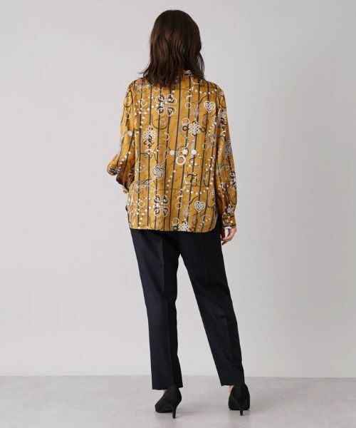 Leilian PLUS HOUSE / レリアンプラスハウス シャツ・ブラウス | 総柄プリントバンドカラーブラウス【ROCHAS Premiere】【RATTI】 | 詳細6