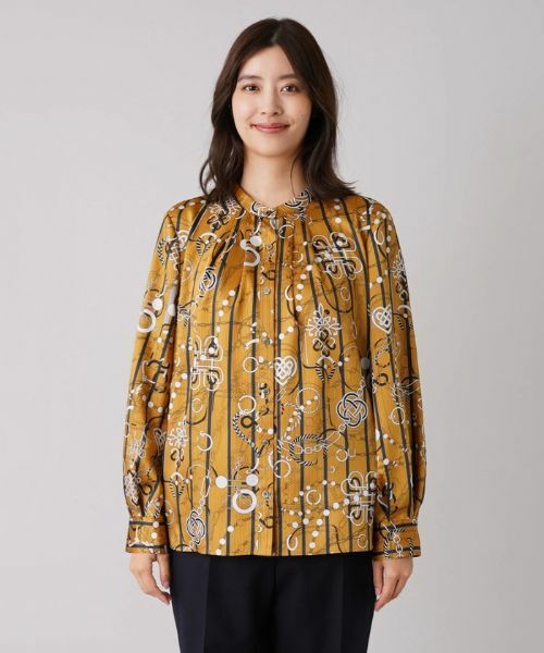 Leilian PLUS HOUSE / レリアンプラスハウス シャツ・ブラウス | 総柄プリントバンドカラーブラウス【ROCHAS Premiere】【RATTI】 | 詳細7