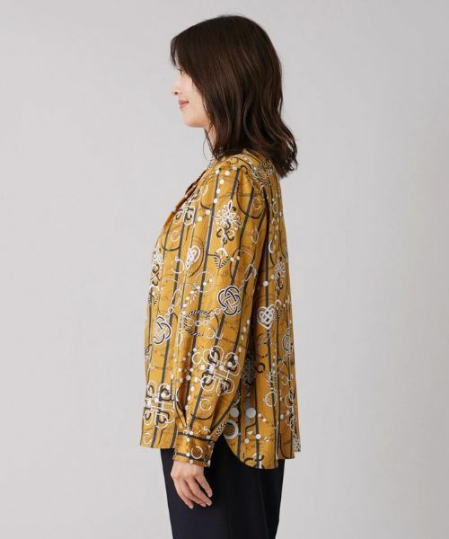 Leilian PLUS HOUSE / レリアンプラスハウス シャツ・ブラウス | 総柄プリントバンドカラーブラウス【ROCHAS Premiere】【RATTI】 | 詳細8