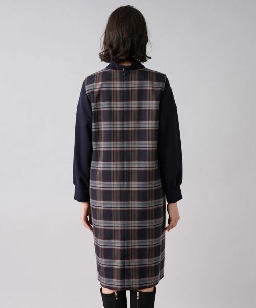 Leilian PLUS HOUSE / レリアンプラスハウス ロング・マキシ丈ワンピース | チェック柄キーネックジャンパースカート | 詳細6