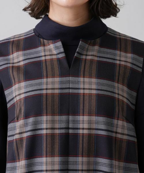 Leilian PLUS HOUSE / レリアンプラスハウス ロング・マキシ丈ワンピース | チェック柄キーネックジャンパースカート | 詳細7