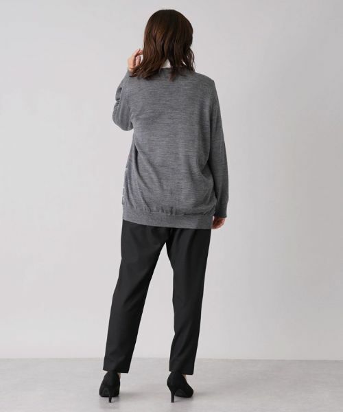 Leilian PLUS HOUSE / レリアンプラスハウス カーディガン・ボレロ | プリント切替Vネックカーディガン【ROCHAS Premiere】【RATTI】 | 詳細13