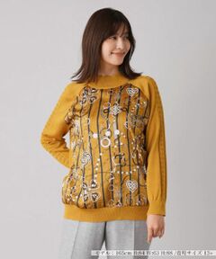 Leilian PLUS HOUSE / レリアンプラスハウス ニット・セーター | プリント切替ハイネックニット【ROCHAS Premiere】【RATTI】