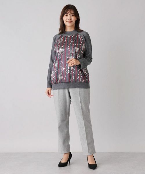 Leilian PLUS HOUSE / レリアンプラスハウス ニット・セーター | プリント切替ハイネックニット【ROCHAS Premiere】【RATTI】 | 詳細11