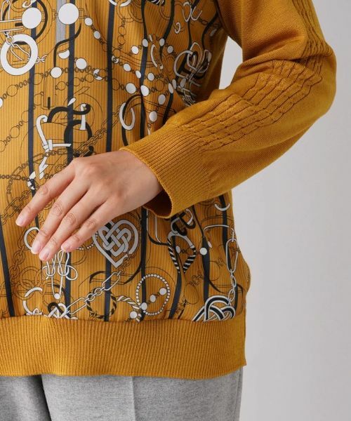 Leilian PLUS HOUSE / レリアンプラスハウス ニット・セーター | プリント切替ハイネックニット【ROCHAS Premiere】【RATTI】 | 詳細9