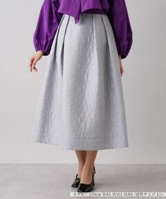 Leilian PLUS HOUSE / レリアンプラスハウス ミニ・ひざ丈スカート | エンボス風ロングフレアスカート【NEMIKA】