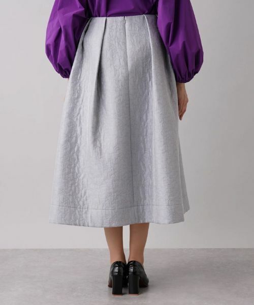 Leilian PLUS HOUSE / レリアンプラスハウス ミニ・ひざ丈スカート | エンボス風ロングフレアスカート【NEMIKA】 | 詳細6