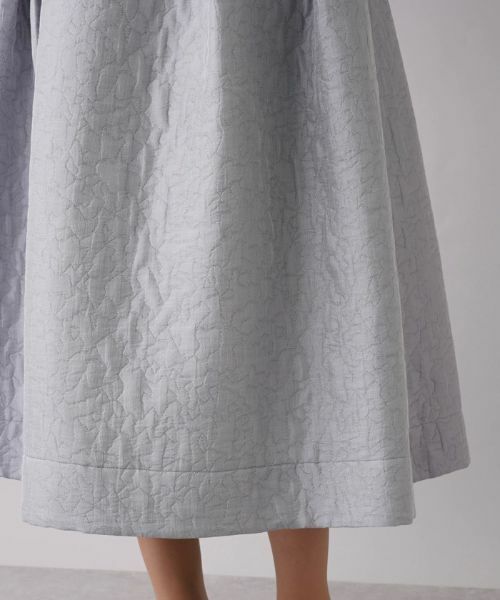 Leilian PLUS HOUSE / レリアンプラスハウス ミニ・ひざ丈スカート | エンボス風ロングフレアスカート【NEMIKA】 | 詳細8