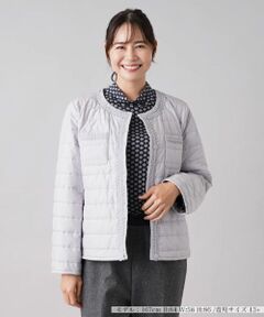 Leilian PLUS HOUSE / レリアンプラスハウス テーラードジャケット | ブレードチュールノーカラーキルトジャケット
