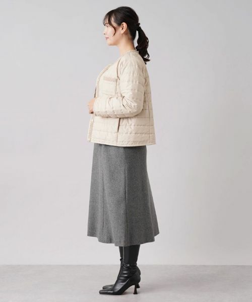 Leilian PLUS HOUSE / レリアンプラスハウス テーラードジャケット | ブレードチュールノーカラーキルトジャケット | 詳細13