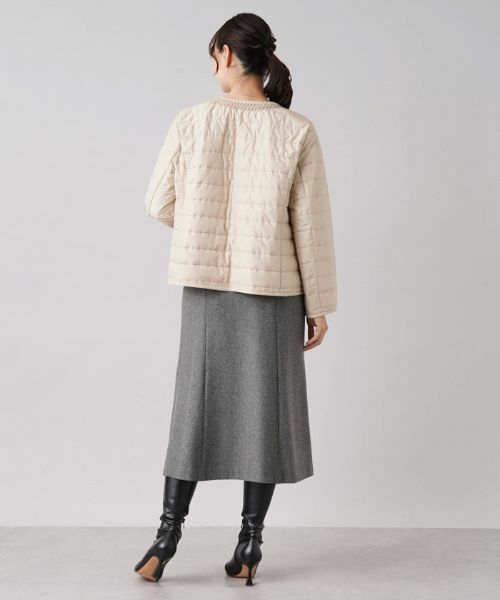 Leilian PLUS HOUSE / レリアンプラスハウス テーラードジャケット | ブレードチュールノーカラーキルトジャケット | 詳細14