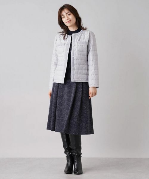 Leilian PLUS HOUSE / レリアンプラスハウス テーラードジャケット | ブレードチュールノーカラーキルトジャケット | 詳細15