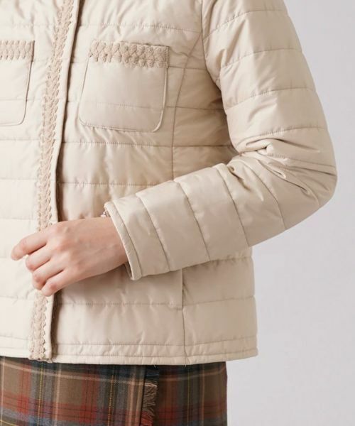 Leilian PLUS HOUSE / レリアンプラスハウス テーラードジャケット | ブレードチュールノーカラーキルトジャケット | 詳細19