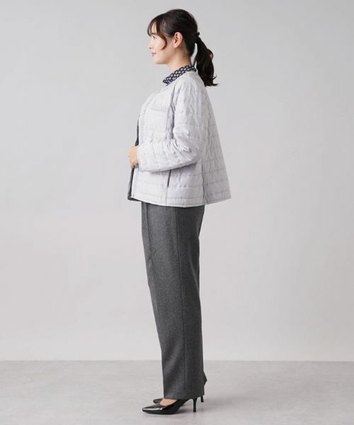 Leilian PLUS HOUSE / レリアンプラスハウス テーラードジャケット | ブレードチュールノーカラーキルトジャケット | 詳細2