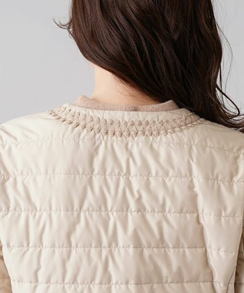 Leilian PLUS HOUSE / レリアンプラスハウス テーラードジャケット | ブレードチュールノーカラーキルトジャケット | 詳細20
