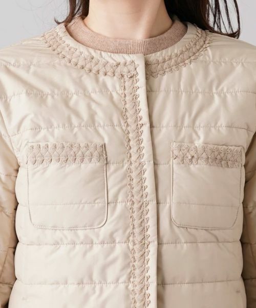 Leilian PLUS HOUSE / レリアンプラスハウス テーラードジャケット | ブレードチュールノーカラーキルトジャケット | 詳細21