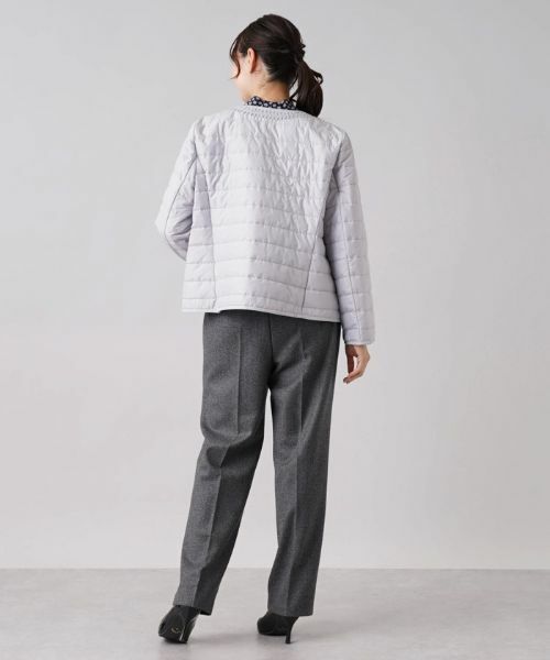 Leilian PLUS HOUSE / レリアンプラスハウス テーラードジャケット | ブレードチュールノーカラーキルトジャケット | 詳細3