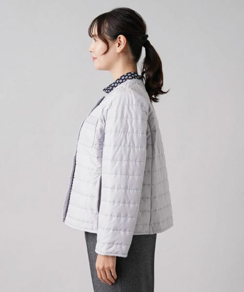 Leilian PLUS HOUSE / レリアンプラスハウス テーラードジャケット | ブレードチュールノーカラーキルトジャケット | 詳細5